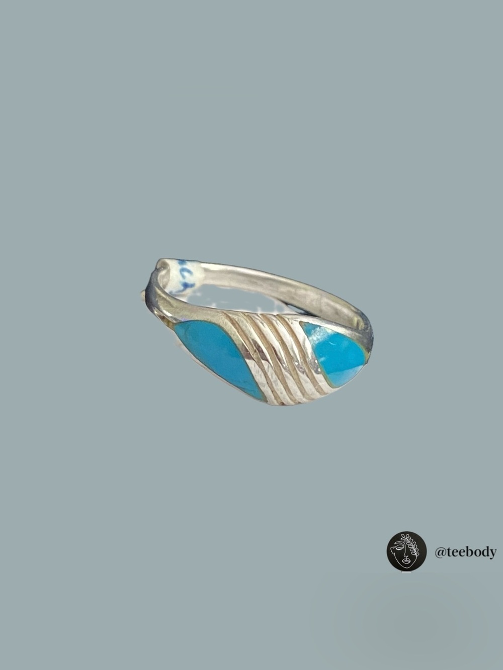VTG Navajo Turquoise Inlay 925 Silver Ring NWT Multi Sizes